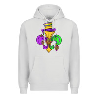 Dove Grey fleur de lis Premium Hoodie - OliviaCreatesArt