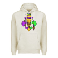Oatmeal Heather fleur de lis Premium Hoodie - OliviaCreatesArt