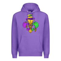 Purple fleur de lis Premium Hoodie - OliviaCreatesArt