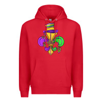 Red fleur de lis Premium Hoodie - OliviaCreatesArt