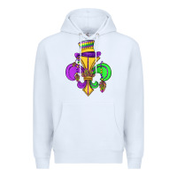 White fleur de lis Premium Hoodie - OliviaCreatesArt