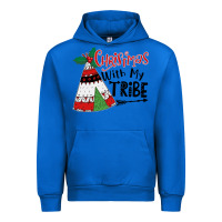Cobalt Christmas with my tribe boho Urban Hoodie - CowhideDigitalArt