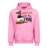 Fuchsia Pink Christmas with my tribe boho Urban Hoodie - CowhideDigitalArt