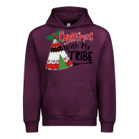 Mauve Wine Christmas with my tribe boho Urban Hoodie - CowhideDigitalArt