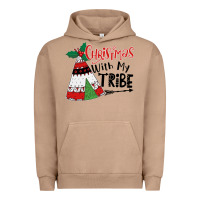Pigment Burro Christmas with my tribe boho Urban Hoodie - CowhideDigitalArt