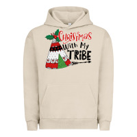 Pigment French Oak Christmas with my tribe boho Urban Hoodie - CowhideDigitalArt