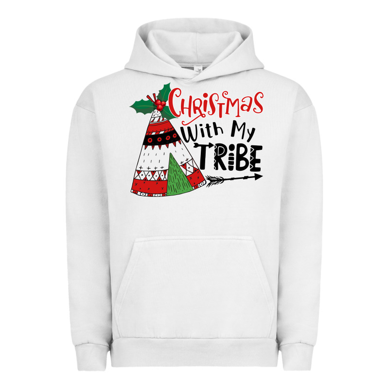 Christmas With My Tribe Boho Urban Hoodie by CowhideDigitalArt | Teevron