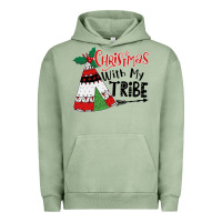 Pigment Oil Green Christmas with my tribe boho Urban Hoodie - CowhideDigitalArt
