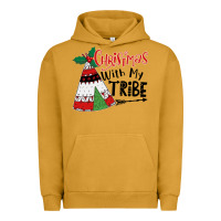 Pigment Peanut Butter Christmas with my tribe boho Urban Hoodie - CowhideDigitalArt