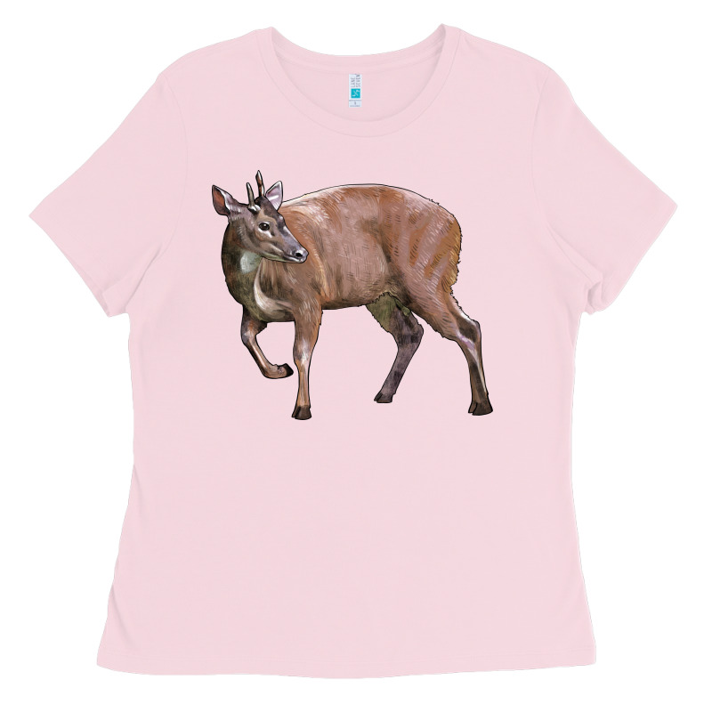 Red Brocket Buck Deer Ladies Tee by LillyAllenDesigns | Teevron