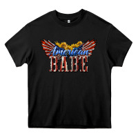Black American Babe With Sunflowers Heavy Core Tee - LillyAllenDesigns