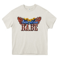 Cream American Babe With Sunflowers Heavy Core Tee - LillyAllenDesigns