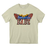 Mossy American Babe With Sunflowers Heavy Core Tee - LillyAllenDesigns