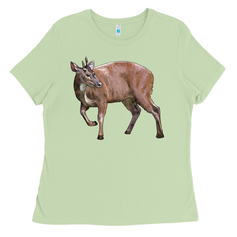 Red Brocket Buck Deer Ladies Tee by LillyAllenDesigns | Teevron