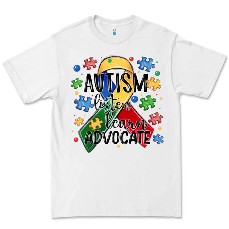 Autism Listen Learn Advocate Premium Tee by MaliasSmallBusiness | Teevron
