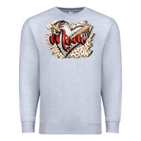 Heather Grey baseball mom Premium Sweatshirt - FaDigitalArtStudio