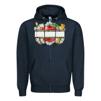 Navy floral teacher custom name Zipper Hoodie - CowGirlArtShop