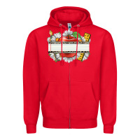 Red floral teacher custom name Zipper Hoodie - CowGirlArtShop