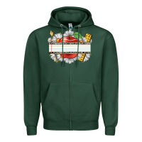 Sports Green floral teacher custom name Zipper Hoodie - CowGirlArtShop