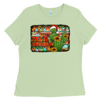 Matcha feliz navidad merry christmas cactus Ladies Tee - Jasminsmagicworld