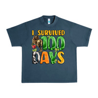 Midnight Navy dinosaur 100day celebration Urban Heavy Tee - LillyAllenDesigns