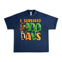 Navy dinosaur 100day celebration Urban Heavy Tee - LillyAllenDesigns