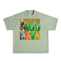 Oil Green dinosaur 100day celebration Urban Heavy Tee - LillyAllenDesigns