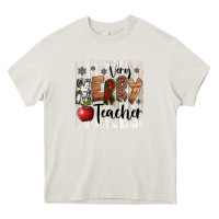 Cream very merry teacher christmas coaster Heavy Core Tee - Jasminsmagicworld