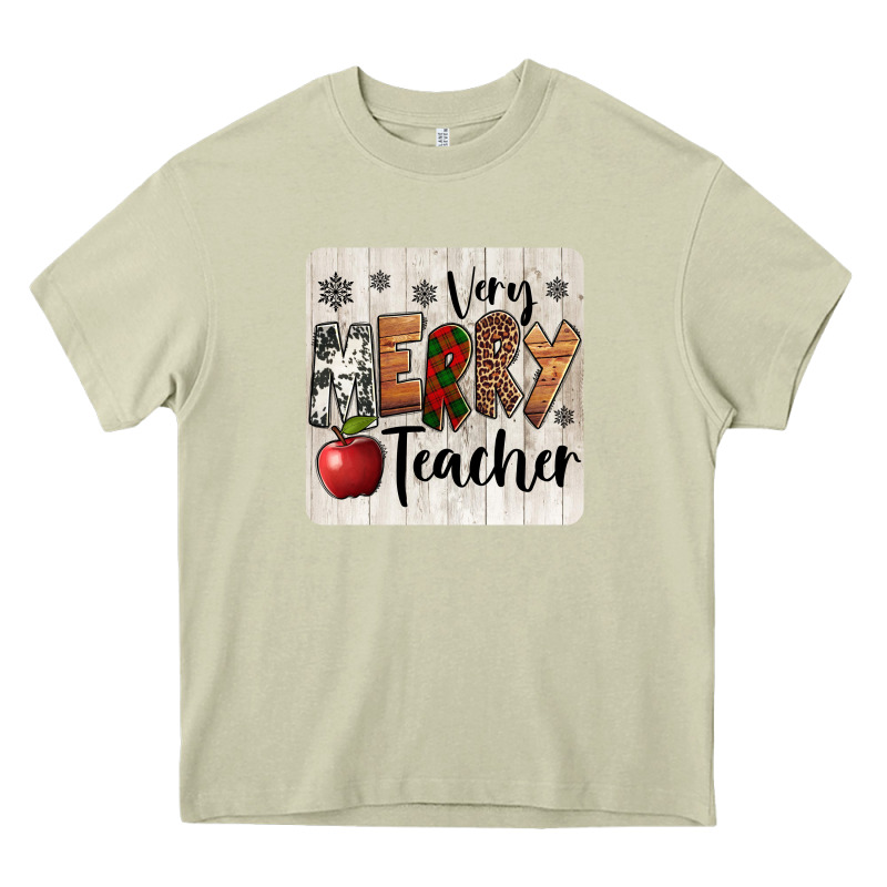 Very Merry Teacher Christmas Coaster Heavy Core Tee by Jasminsmagicworld | Teevron