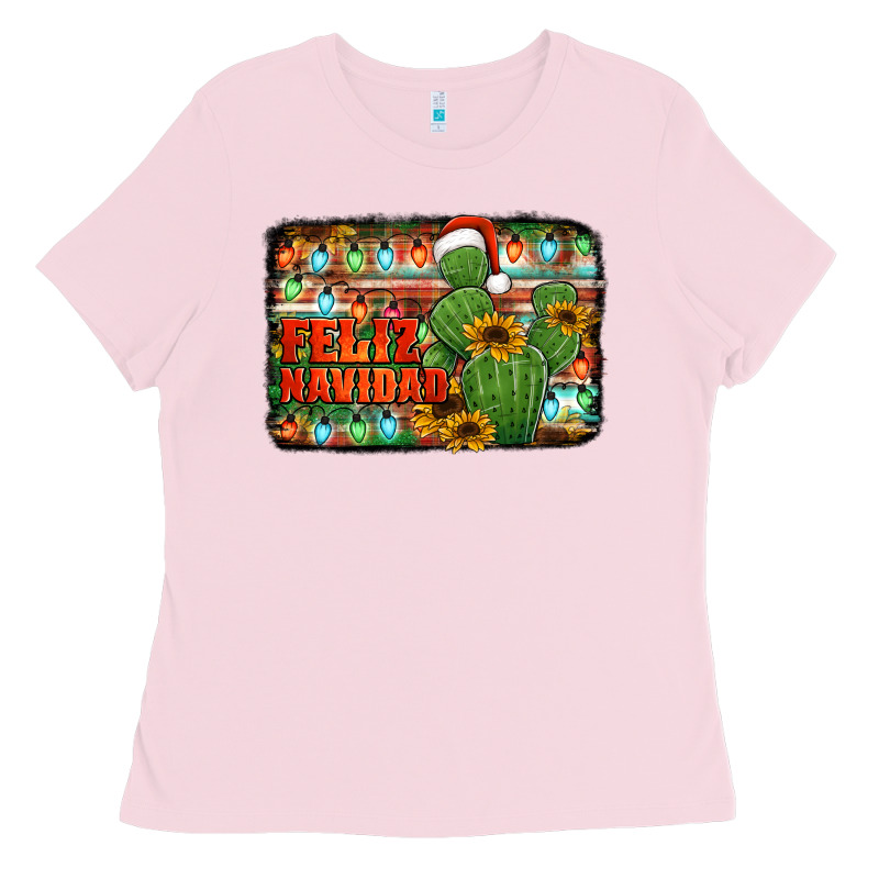 Feliz Navidad Merry Christmas Cactus Ladies Tee by Jasminsmagicworld | Teevron