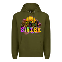 Army Green softball sister Premium Hoodie - OliviaCreatesArt