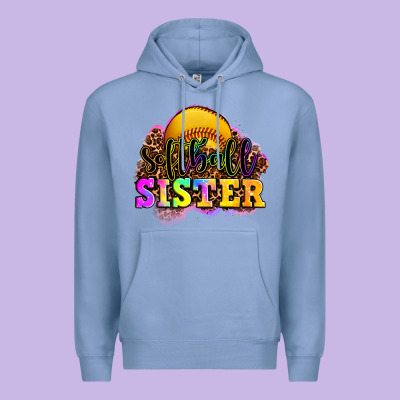 Softball Sister Premium Hoodie Designed By Oliviacreatesart