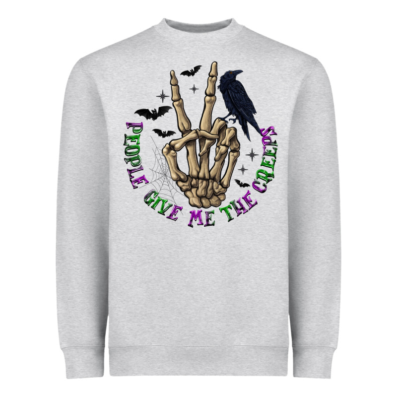 People Give Me The Creeps Heavyweight Sweatshirt by texasbilliewilder | Teevron