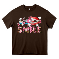 Chocolate Brown smile with teeth and brush Heavy Core Tee - AdoDesignShop