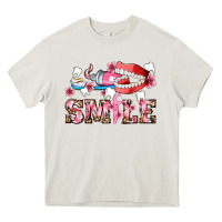 Cream smile with teeth and brush Heavy Core Tee - AdoDesignShop