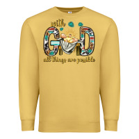 Antique Gold with god all things are possible with baby jesus bbs Premium Sweatshirt - BundleAndBundleShop