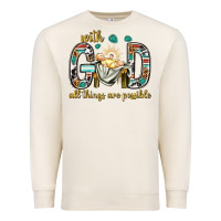 Sandshell with god all things are possible with baby jesus bbs Premium Sweatshirt - BundleAndBundleShop