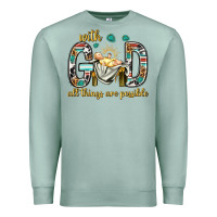 Seafoam with god all things are possible with baby jesus bbs Premium Sweatshirt - BundleAndBundleShop