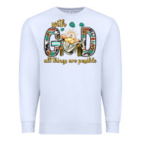 White with god all things are possible with baby jesus bbs Premium Sweatshirt - BundleAndBundleShop
