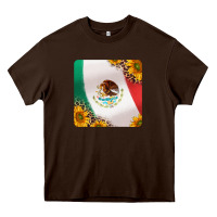Mexican Flag Sunflowers And Leopard Coaster Heavy Core Tee | Teevron