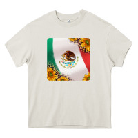 Cream mexican flag sunflowers and leopard coaster Heavy Core Tee - Jasminsmagicworld