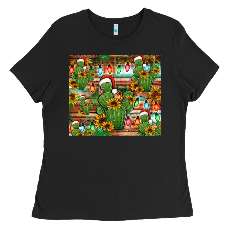 Feliz Navidad Merry Christmas Cactus Tumbler Ladies Tee by Jasminsmagicworld | Teevron