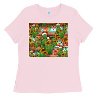 Bubblegum Pink feliz navidad merry christmas cactus tumbler Ladies Tee - Jasminsmagicworld