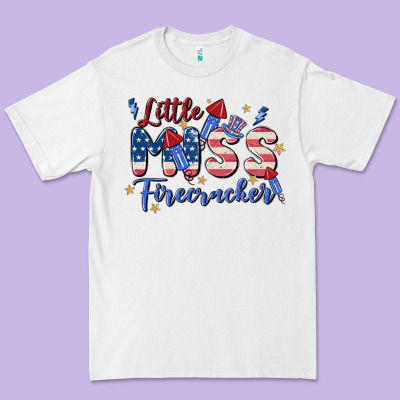 Little Miss Firecracker Premium Tee Designed By Maliassmallbusiness