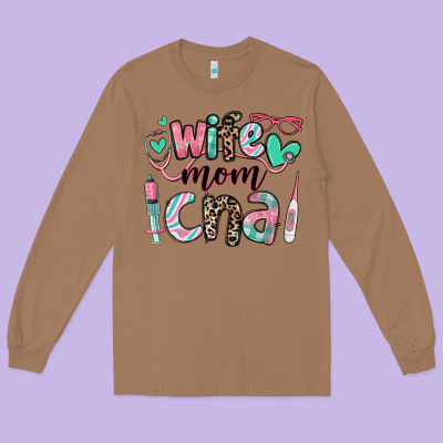 Wife Mom Cna Certified Nursing Assistant Long Sleeve Tee Designed By Ranaportraitstore