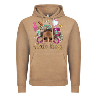 Vintage Coffee Hair Boss Afro Messy Bun With Money Bbs Vintage Hoodie - BundleAndBundleShop
