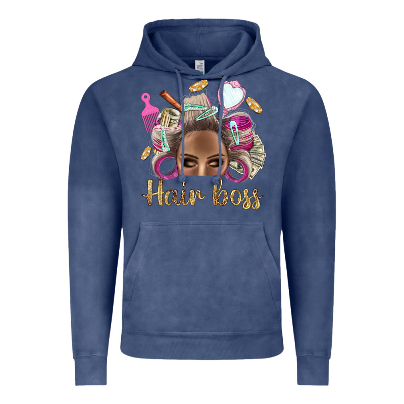 Hair Boss Afro Messy Bun With Money Bbs Vintage Hoodie by BundleAndBundleShop | Teevron