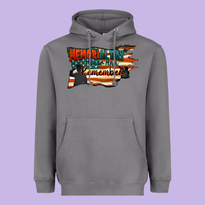 Memorial Day Honor And Remember Heavyweight Hoodie Designed By Fadigitalartstudio