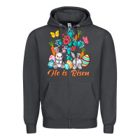 Smoke He is risen with Cross Easter Day Zipper Hoodie - HowdyJamesFarm
