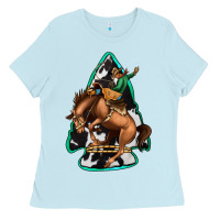 Baby Blue bucking bronco arrowhead Ladies Tee - Jasminsmagicworld